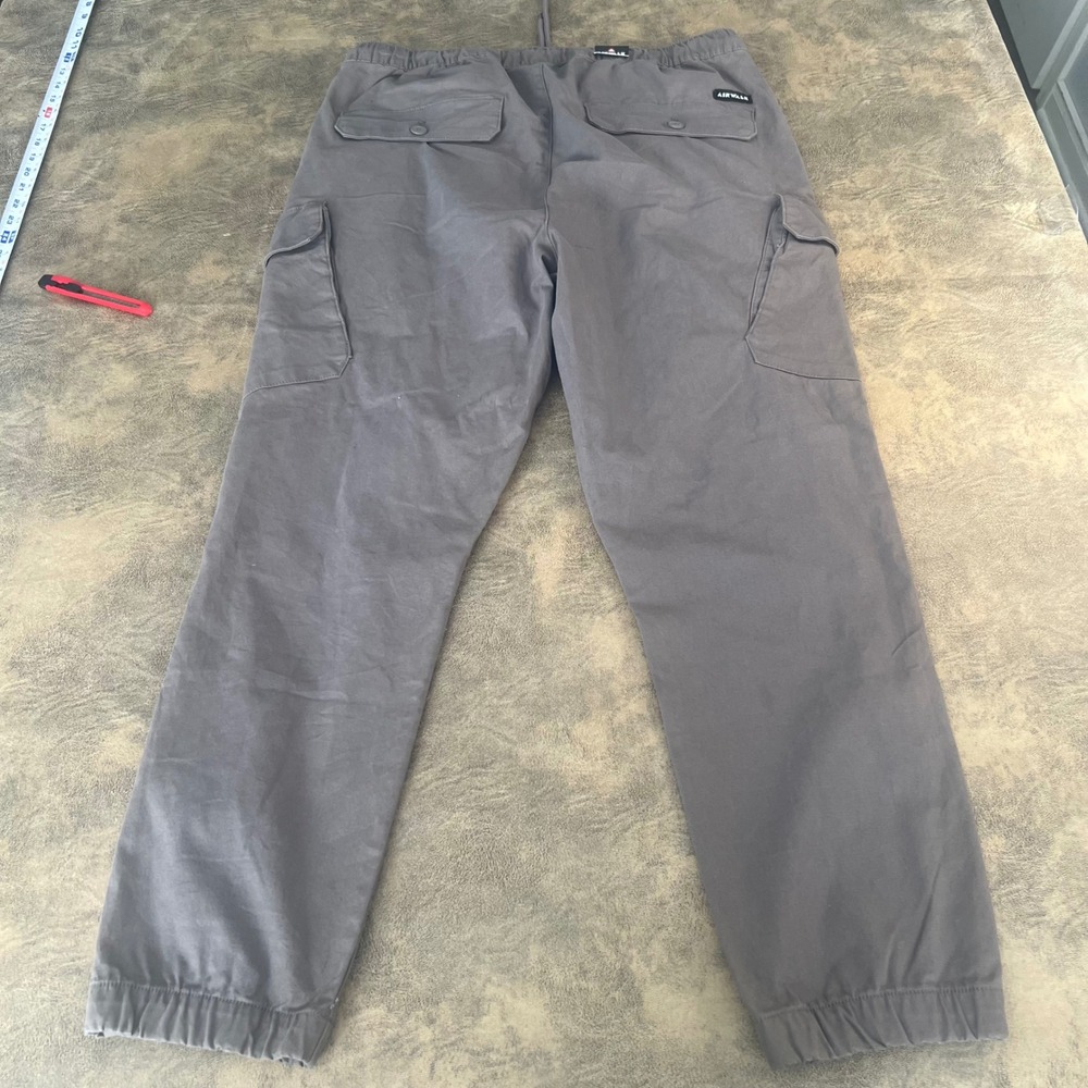 Airwalk Cargo Jogger Pants‎ Mens 2XL Gray Elastic Waist Drawstring Cotton Blend